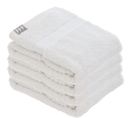 Lot De 4 Serviettes De Toilette Tissu Éponge 100% Coton Blanc 30 X 50 Cm