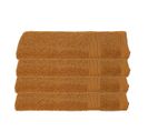 Lot De 4 Serviettes De Toilette En Coton Marron Cannelle Tissu Éponge 30 X 50 Cm