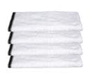 Lot De 4 Serviettes De Toilette En Coton Blanc Tissu Éponge 50 X 90 Cm