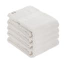 Lot De 4 Serviettes De Toilette Tissu Éponge 100% Coton Blanc 50 X 90 Cm