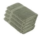Lot De 4 Draps De Bain Tissu Éponge 100% Coton Vert Kaki 90 X 150 Cm