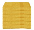 Lot De 6 Draps De Bain En Coton Jaune Ocre Tissu Éponge 70 X 130 Cm