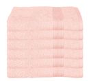 Lot De 6 Draps De Bain En Coton Rose Tissu Éponge 70 X 130 Cm