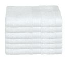 Lot De 6 Serviettes De Toilette En Coton Blanc Tissu Éponge 30 X 50 Cm
