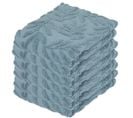 Lot De 6 Serviettes De Toilette En Coton Bleu Tissu Jacquard 30 X 50 Cm