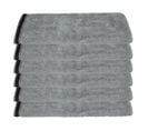 Lot De 6 Serviettes De Toilette En Coton Gris Foncé Tissu Éponge 50 X 90 Cm