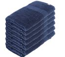 Lot De 6 Draps De Bain Tissu Éponge 100% Coton Bleu Marine 90 X 150 Cm