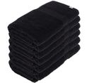 Lot De 6 Draps De Bain Tissu Éponge 100% Coton Noir 90 X 150 Cm