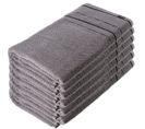 Lot De 6 Draps De Bain 100% Coton Bicolore Gris Et Noir 90 X 150 Cm