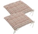 Lot De 2 Galettes De Chaise En Coton Jacquard Terracotta 38 X 38 Cm