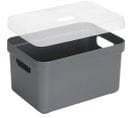 Boite De Rangement Avec Couvercle Transparent  Sigma Home Box 13 L Gris