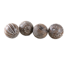 Boules En Manguier Motifs Assortis (lot De 4) 8 Cm