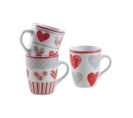 Mug En Grès Coeur Rouge (lot De 3)