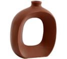 Vase En Grès Oval 16 Cm Marron