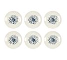 Assiette En Porcelaine Cottage 20 Cm (lot De 6) Blanc Et Bleu