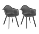 Fauteuils De Jardin En Aluminium Et Résine Jato (lot De 2) Gris Anthracite