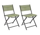 Chaise De Jardin Pliable En Acier Elba (lot De 2) Vert