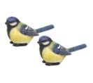 Oiseau Mésange Charbonnière En Résine (lot De 2)