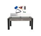 Billard Convertible Table 6 Personnes Texas + Pack Accessoires Confort Industriel Et Gris (tapis)