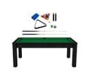 Billard Convertible Table 8 Personnes Arizona + Pack D'accessoires Noir Boisé Et Vert (tapis)