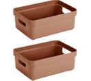 Boîte De Rangement Sigma Home Box 9l (lot De 2) Terracotta