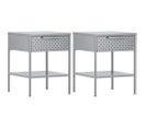 Table De Chevet En Acier Sacramento Gris Clair