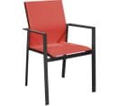 Fauteuil De Jardin Empilable Delia Graphite, Rouge