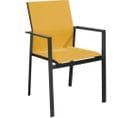 Fauteuil De Jardin Empilable Delia Graphite, Moutarde