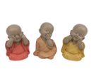 Bouddha Décoratif Voit Entend Et Parle Pastel (lot De 3)