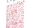 Voilage 140 X 300 Cm Pattes Cachées Grande Hauteur Effet Lin Imprimé Motif Floral Rouge