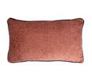 Housse De Coussin 30 X 50 Cm Passepoil Noir Velours Chenillé Terracotta