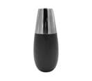 Vase Forme Ogive 11 X 28 Cm Bi-ton Noir Et Titane Style Contemporain