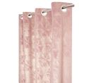 Rideau 140 X 260 Cm à Oeillets Tamisant Velours Motif Losange Rose