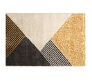 Tapis 60 X 90 Cm Tissage Jacquard Motif Graphique Camel