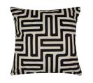 Housse De Coussin 40 X 40 Cm En Velours Motif Imprimé Ethnique Noir Et Naturel