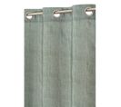 Rideau 135 X 240 Cm à Oeillets Imprimé Chambray Aspect Chiné Vert Kaki