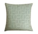 Housse De Coussin 40 X 40 Cm Velours Ras Estampillé Motif Géométrique Doré Et Vert