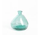 Vase Verre Recyclé 33 X 33 Cm Forme Boule Asymétrique Transparent Vert