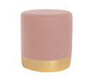 Pouf Assise Bout De Canapé 33 X 33 X 39 Cm Rose Avec Socle Doré