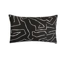 Housse De Coussin 100% Coton 30 X 50 Cm Motif Contemporain Imprimé Noir