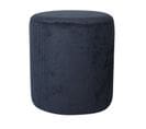 Pouf Assise Bout De Canapé 33 X 33 X 39 Cm Velours Côtelé Uni Bleu Marine