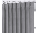 Rideau 3 En 1 Grande Hauteur 135 X 280 Cm Galon Fronceur/oeillets/passe Tringle Velours Uni Gris