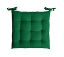 Galette De Chaise 100% Coton 38 X 38 X 3 Cm à Nouettes Non Déhoussable Uni Vert