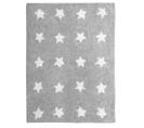 Tapis Enfant 120x170 Fait Main En Coton Gris Motif Géométrique Etoile