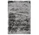 Tapis Shaggy 160x230 Rectangle Fait Main Gris Motif Uni Sg Fin