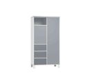 Armoire Bébé En Bois Gris 2 Portes   3 Tiroirs Bora