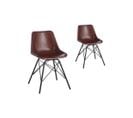 Duo De Chaises Simili Cuir Marron - Uranus