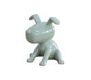 Statue Chien Assis Avec Peinture Grise H28 Cm - Grey Snoop