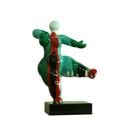 Statue Femme Dansant Avec Coulures Vert / Rouge H33 Cm - Lady Drips 04