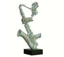 Statue Saxophoniste Avec Saxophone Coulures Multicolores H62 Cm - Song